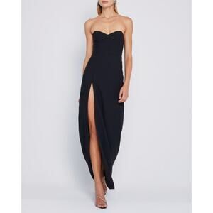 o.p.t Votna Evening Elegant Side Split Stretch Minimalist Strapless Maxi Dress 6